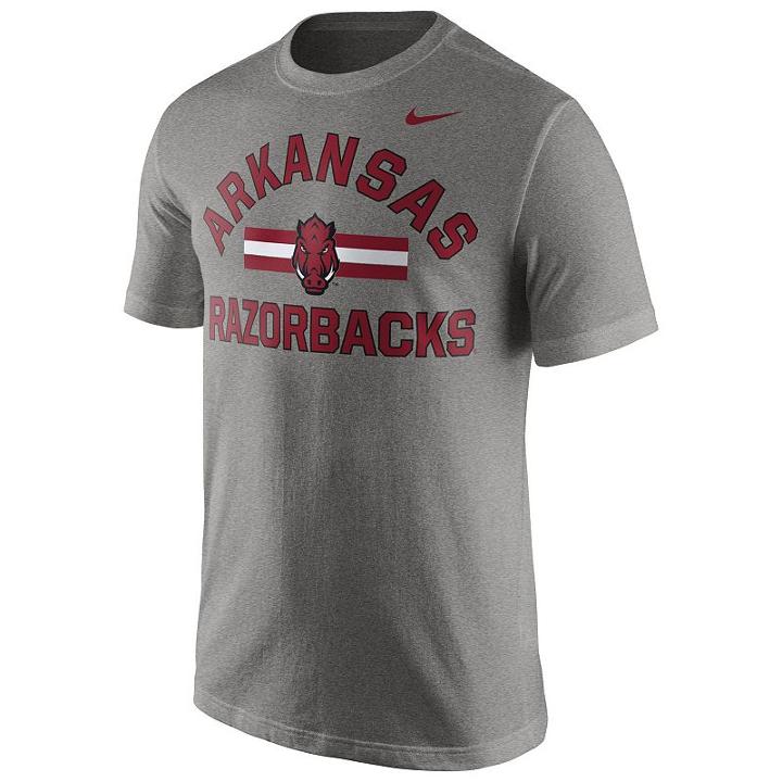 Men's Nike Arkansas Razorbacks Stadium First Stripe Tee, Size: Small, Grey