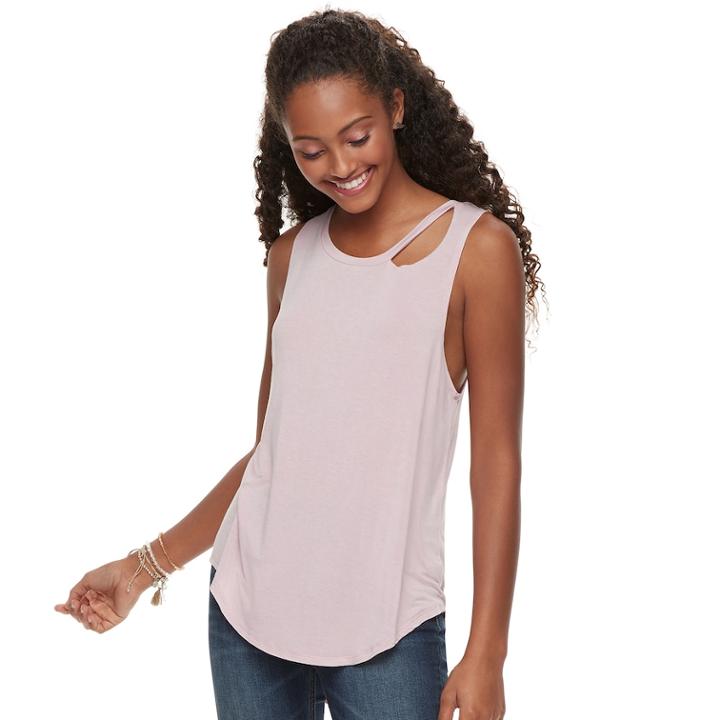 Juniors' Grayson Threads Cutout Tank, Teens, Size: Xs, Lt Purple