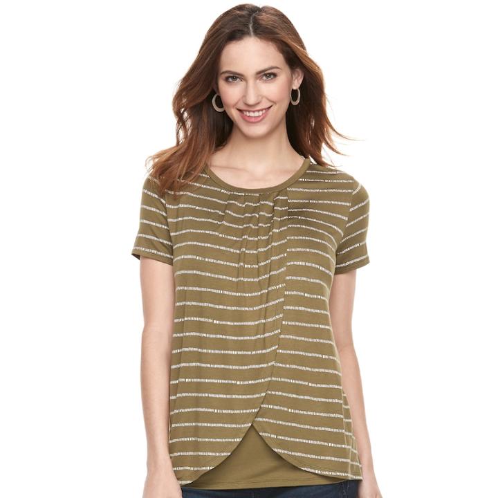 Maternity A:glow Tulip Hem Nursing Tee, Women's, Size: L-mat, Med Green