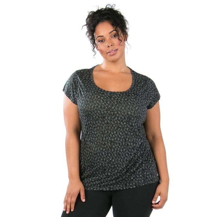 Plus Size Marika Giselle Geometric Burnout Tee, Women's, Size: 2xl, Black