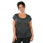 Plus Size Marika Giselle Geometric Burnout Tee, Women's, Size: 2xl, Black