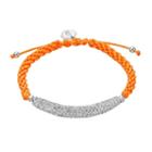 Syracuse Orange Crystal Sterling Silver Bar Link & Team Logo Charm Slipknot Bracelet, Women's, White