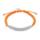 Syracuse Orange Crystal Sterling Silver Bar Link & Team Logo Charm Slipknot Bracelet, Women's, White