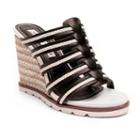 2 Lips Too Too Upswing Women's Wedge Sandals, Girl's, Size: Medium (7), Black