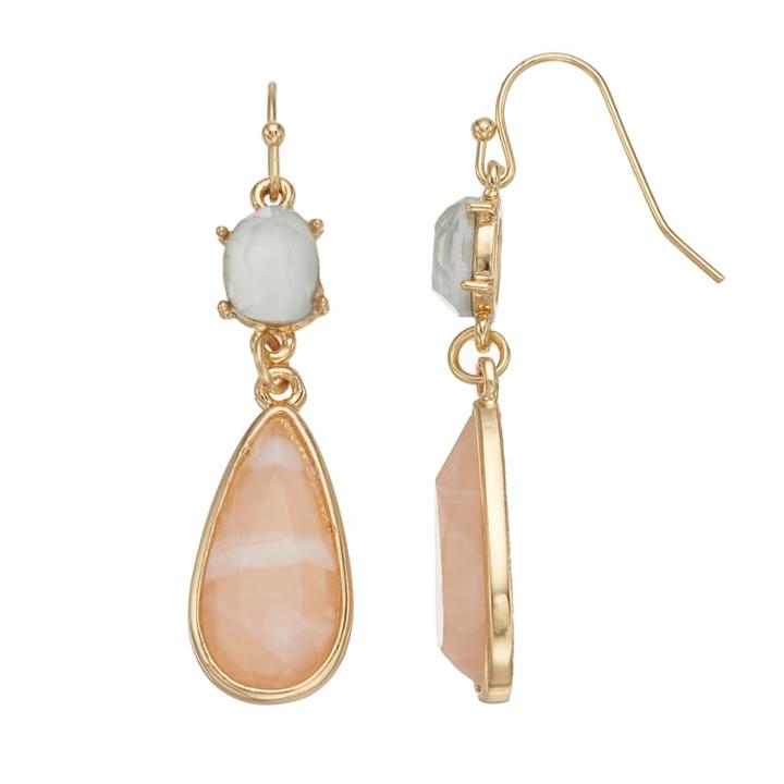 Lc Lauren Conrad Teardrop Nickel Free Double Drop Earrings, Women's, Multicolor