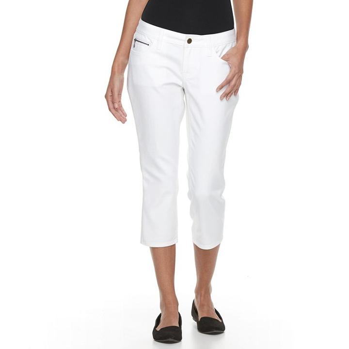 Petite Apt. 9&reg; Modern Fit Skinny Capris, Women's, Size: 16 Petite, White