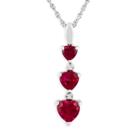 Sterling Silver Lab-created Ruby And Diamond Accent Pendant, Women's, Size: 18, Red