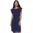 Women's Elle&trade; Pom-pom Trim Sheath Dress, Size: Medium, Blue (navy)