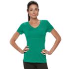 Women's Fila Sport&reg; V-neck Mesh Tee, Size: Small, Med Green