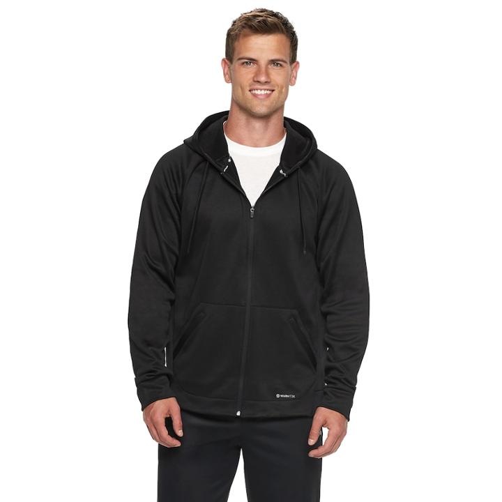Men's Tek Gear&reg; Performance Fleece Full-zip Hoodie, Size: Small, Black