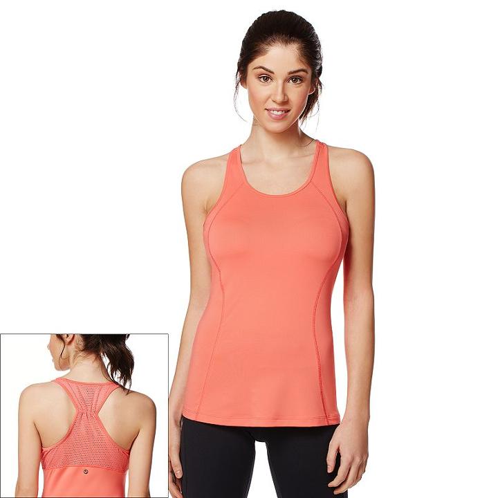 Women's Shape Active Racerback Workout Tank, Size: Xl, Med Orange