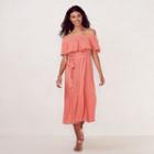 Women's Lc Lauren Conrad Beach Shop Off-the-shoulder Midi Dress, Size: Xxl, Lt Orange