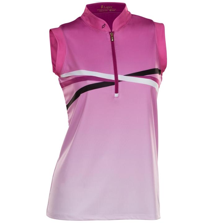 Women's Nancy Lopez Maxi Sleeveless Golf Polo, Size: Xl, Dark Pink