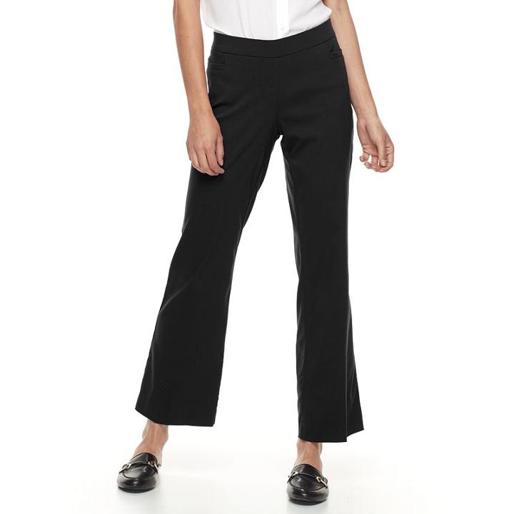 Petite Apt. 9&reg; Brynn Modern Fit Bootcut Pull-on Pants, Women's, Size: 6 Petite, Black