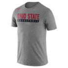Men's Nike Ohio State Buckeyes Basketball Practice Dri-fit Tee, Size: Large, Dark Grey