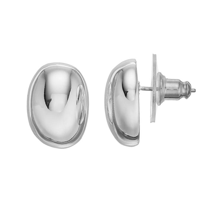Dana Buchman Oval Button Stud Earrings, Women's, Silver