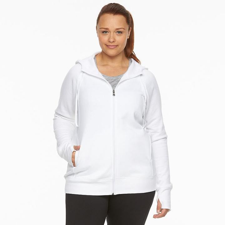 Plus Size Tek Gear&reg; Fleece Hoodie, Women's, Size: 1xl, White
