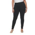 Plus Size Utopia By Hue Ankle Slit Leggings, Women's, Size: 2xl, Black