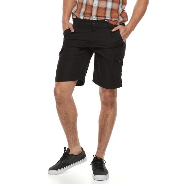 Men's Burnside Microfiber Cargo Shorts, Size: 38, Black