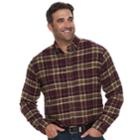 Big & Tall Croft & Barrow&reg; Regular-fit Flannel Woven Button-down Shirt, Men's, Size: M Tall, Drk Purple
