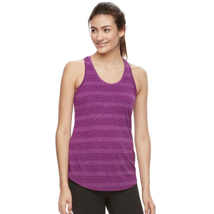 Women's Tek Gear&reg; Stripe Racerback Tank, Size: Large, Med Purple