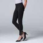 Women's Simply Vera Vera Wang Grommet Cotton Skimmer Leggings, Size: Small, Black
