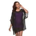 Pink Envelope Maternity Chiffon Swim Cover-up, Women's, Size: L-mat, Black