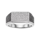 Men's Sterling Silver 1/2 Carat T.w. Black & White Diamond Ring, Size: 12