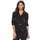 Women's Apt. 9&reg; Textured High-low Blouse, Size: Medium, Black