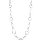 Chaps Textured Geometric Link Long Necklace, Women's, Silver