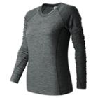 Women's New Balance In Transit Workout Tee, Size: Medium, Dark Grey