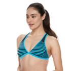Women's Nike Striped Triangle Bikini Top, Size: Medium, Brt Blue