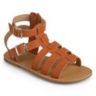 Journee Zoey Girls' Gladiator Sandals, Girl's, Size: 4, Brown