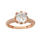 Cubic Zirconia 10k Rose Gold Blossom Ring, Women's, Size: 7, White