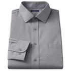 Croft & Barrow&reg; Slim-fit Solid Broadcloth Spread-collar Dress Shirt, Men's, Size: 15.5-32/33, Grey
