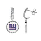 New York Giants Team Logo Drop Earrings, Women's, White