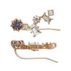 Lc Lauren Conrad Geometric Cluster Nickel Free Climber Earrings, Women's, Blue