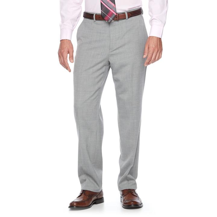Men's Chaps Performance Series Classic-fit 4-way Stretch Suit Pants, Size: 38x29, Light Grey