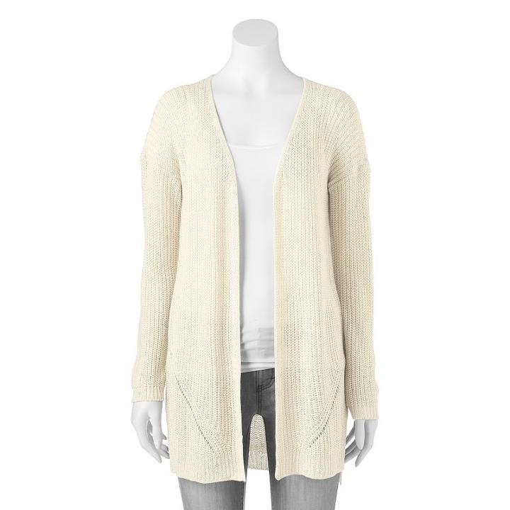 Juniors' Pink Republic Open Stitch Cardigan, Girl's, Size: Xl, Natural