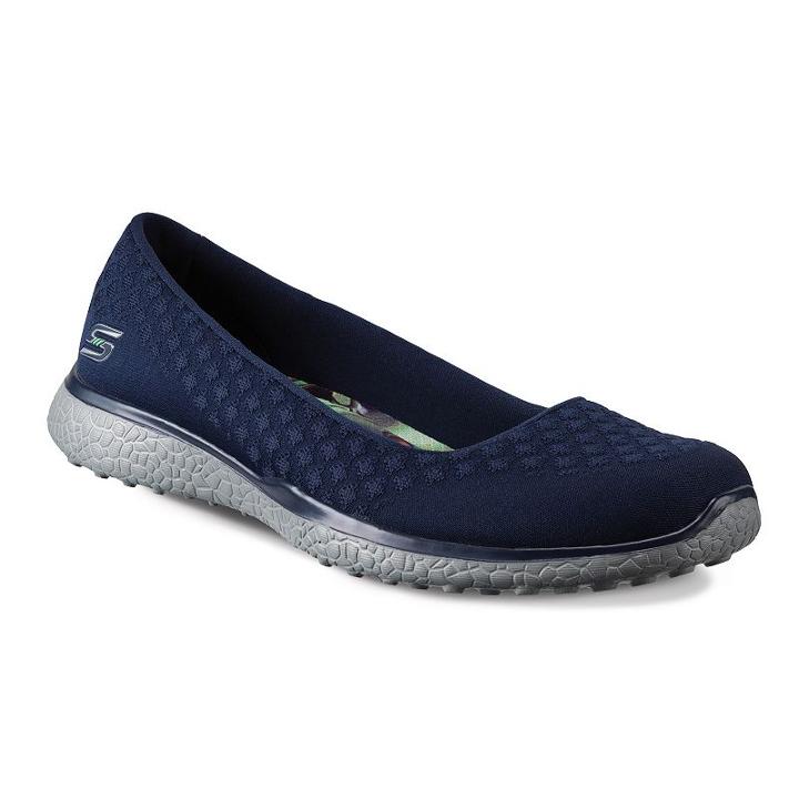 Skechers Microburst One-up Women's Flats, Size: 8.5, Blue (navy)