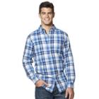 Big & Tall Chaps Classic-fit Plaid Button-down Shirt, Men's, Size: 3xl Tall, Blue