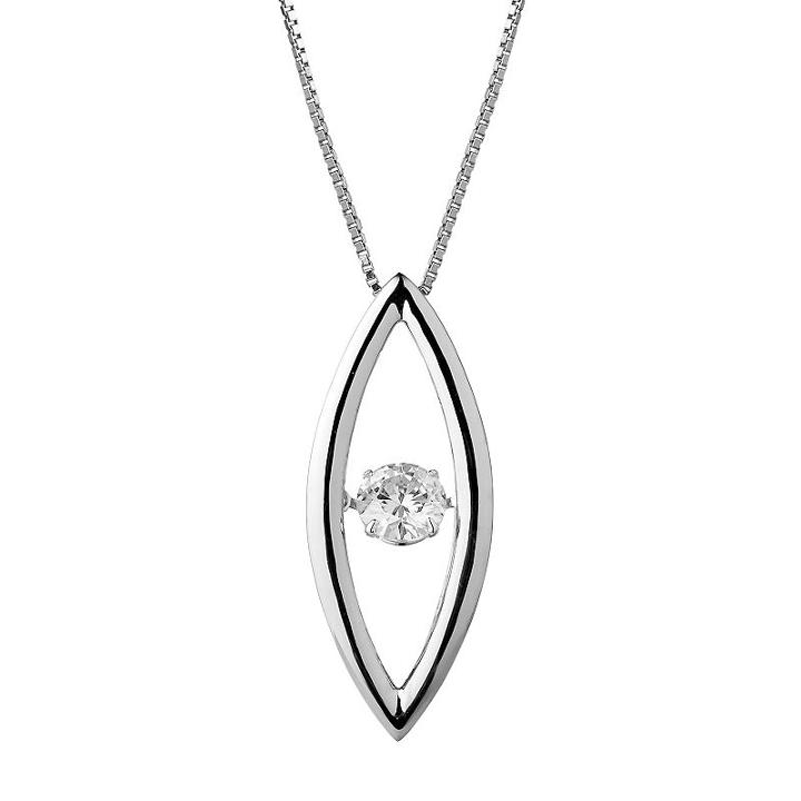 Forever Classic Sterling Silver 5/8 Carat T.w. Lab-created Moissanite Marquise Pendant, Women's, Size: 18, White