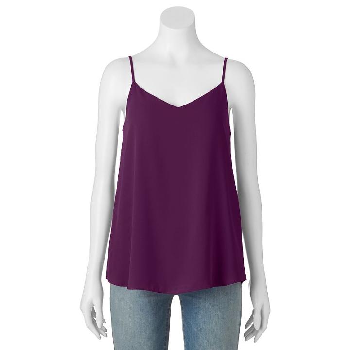 Juniors' Pink Republic Lined Swing Tank Top, Girl's, Size: Large, Purple Oth