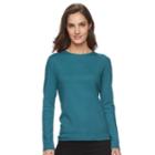 Women's Croft & Barrow&reg; Classic Crewneck Tee, Size: Small, Dark Blue