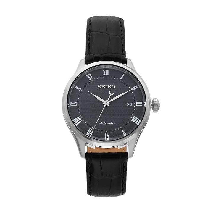 Seiko Men's Core Leather Automatic Watch - Srpa97, Black