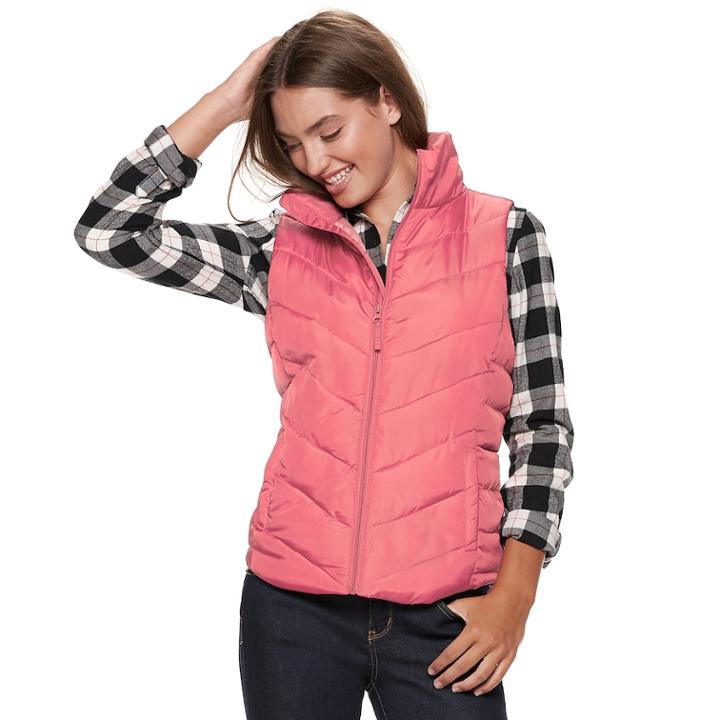 Juniors' So&reg; Puffer Vest, Teens, Size: Medium, Lt Purple