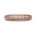 Primrose 18k Rose Gold Over Silver Cubic Zirconia Eternity Band, Women's, Size: 7, White