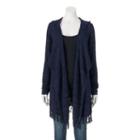 Women's Sonoma Goods For Life&trade; Hooded Marled Cardigan, Size: Medium, Blue (navy)