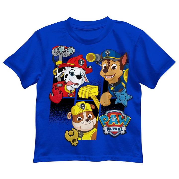 Boys 4-7 Paw Patrol Marshall, Chase & Rubble Graphic Tee, Size: 4, Brt Blue