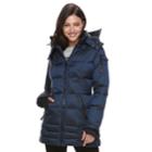Women's Apt. 9&reg; Hooded Puffer Jacket, Size: Large, Blue (navy)